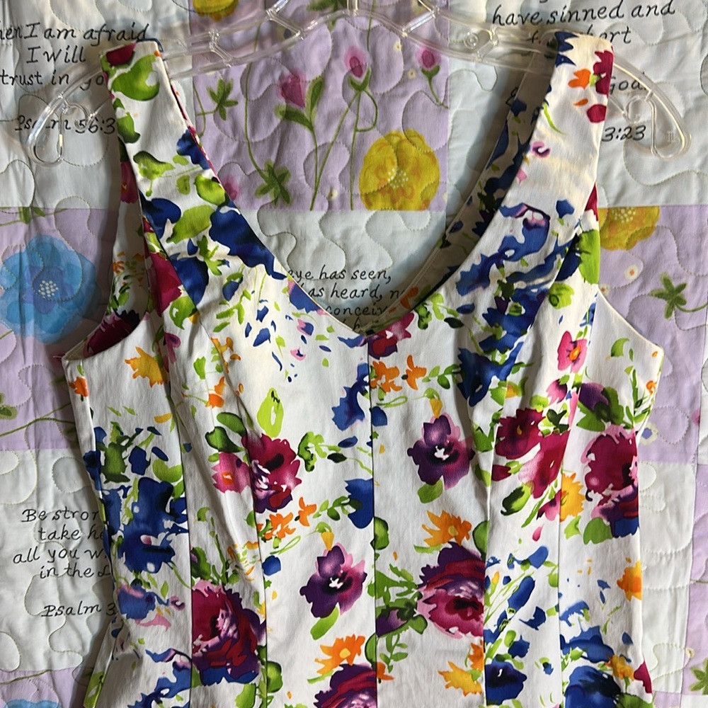 Ralph Lauren summer flare stretch dress floral sz 10 - Picture 2 of 12